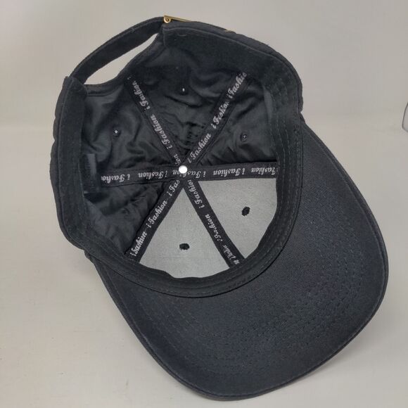 Yellow Pine Slideback Hat Black One Size Adjustable Vented Holes 6 Panel Cotton - Picture 6 of 7